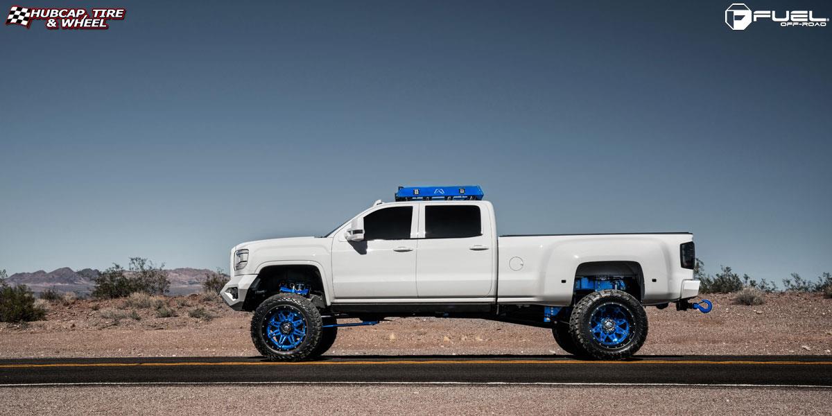 GMC Sierra 2500 HD Fuel Hostage II D232 Wheels Peeka Blue Clear Gloss