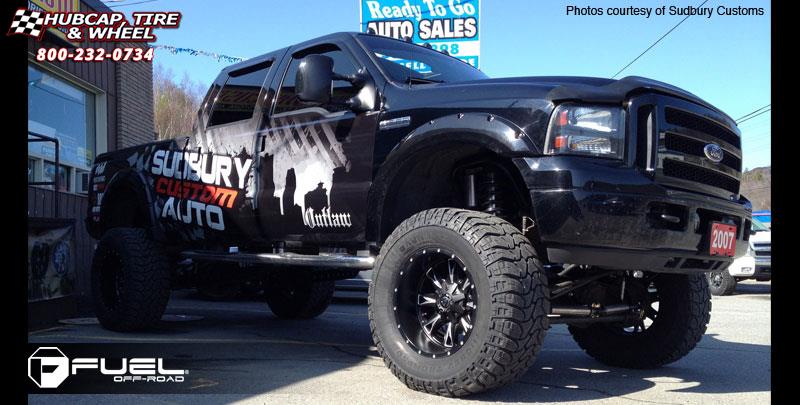vehicle gallery/ford f 350 fuel throttle d513 20X12  Matte Black & Milled wheels and rims