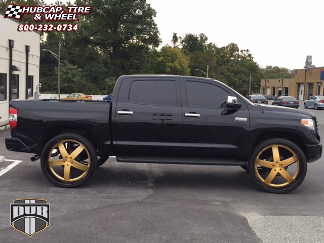 vehicle gallery/toyota tundra dub x84 baller  Brushed w/ rose gold tint, chrome lip wheels and rims
