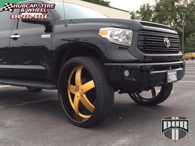 vehicle gallery/toyota tundra dub x84 baller  Brushed w/ rose gold tint, chrome lip wheels and rims