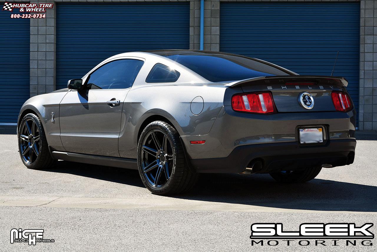 vehicle gallery/ford mustang niche lucerne m141  Black Chrome wheels and rims