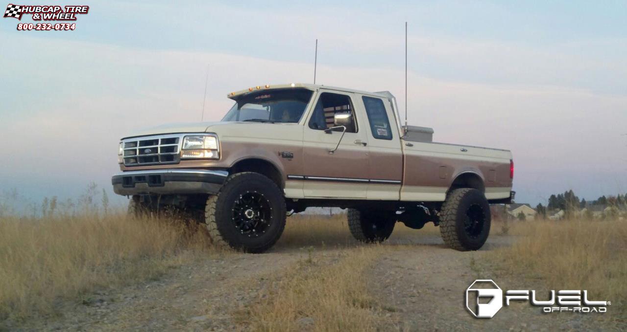 vehicle gallery/ford f 250 fuel hostage d532 18X12  Matte Black & Machined Face wheels and rims