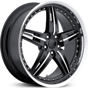 20 Foose DF-5 Gloss Black / Chrome Inserts FWD