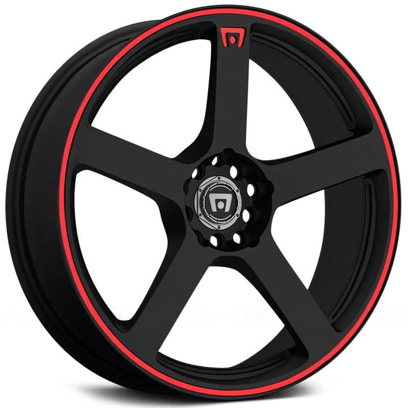 Motegi Racing MR116  Wheels Matte Black w/ Red Stripe