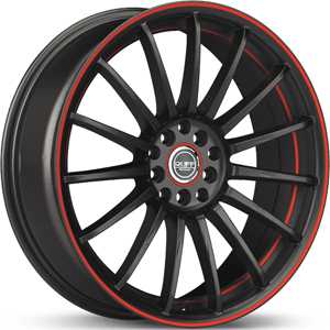 18x8 Ruff Racing R950 Black/Red Accent HPO