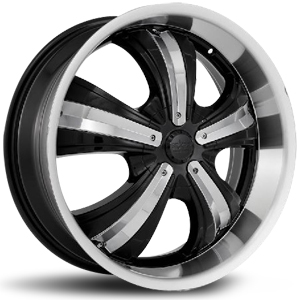 18x7.5 Starr Array Machined Black / Chrome Insert RWD