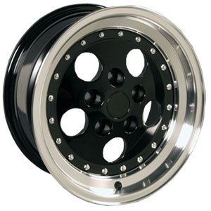 15x8 Jeep New Wrangler JP04 Black Machined Lip MID - 7154713