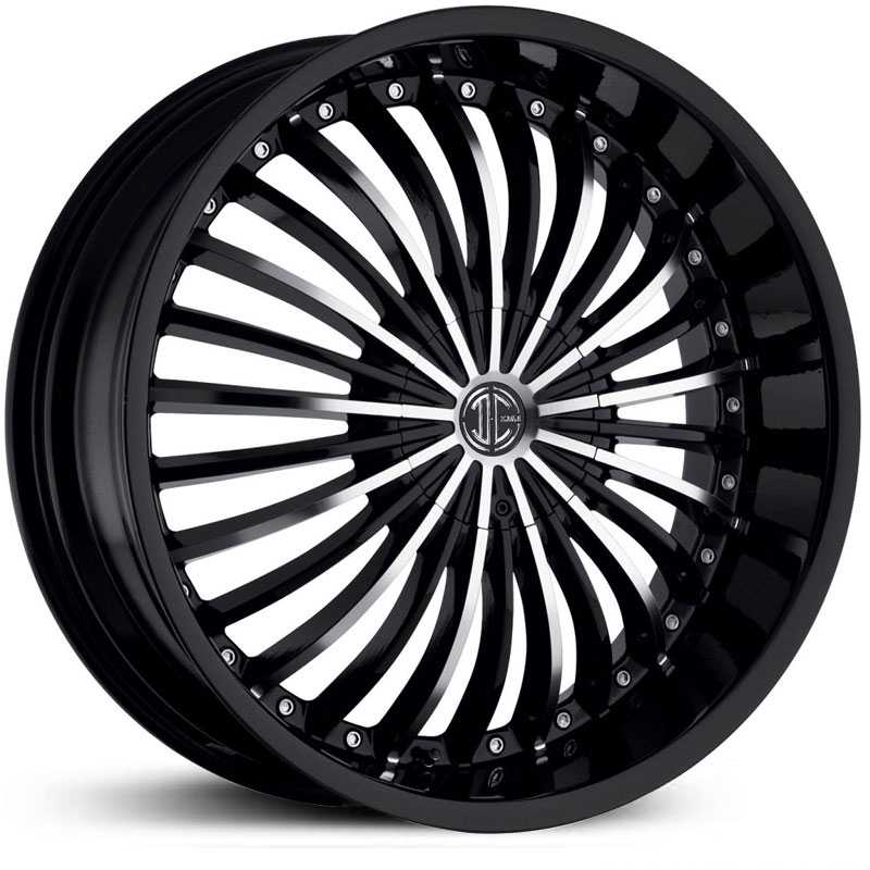 22x10.5 2CRAVE N13 Glossy Black / Machined Face / Glossy Black Lip MID