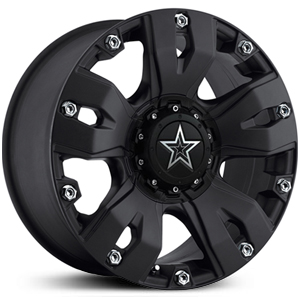 18x9 Dropstar 642B Satin Black w/ Chrome Bolt Accents RWD