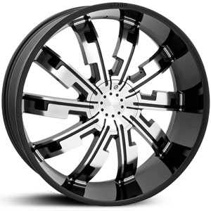 24x9.5 Starr Cypher 517 Black Machined MID
