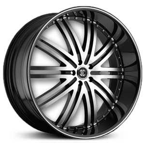 26x10.0 2Crave No.11 Glossy Black/Machined Face & Stripe MID