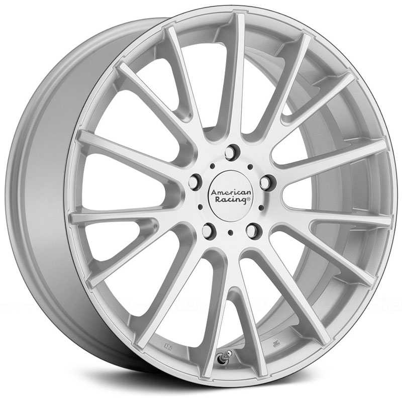 18x8 American Racing AR904 Silver W Machined Face HPO