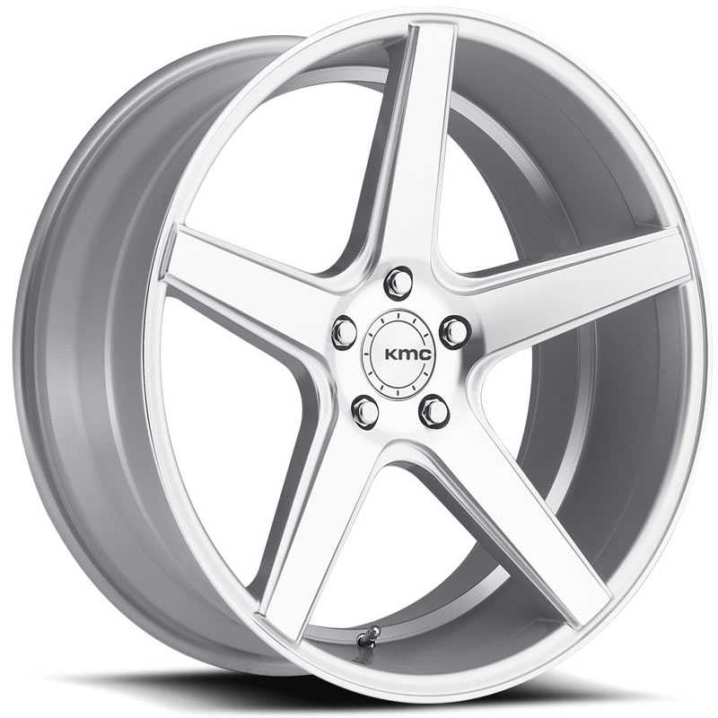 20x8.5 KMC 685 KM685 District Silver W/ Machined Face MID