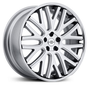 22x9.5 Redbourne Hampshire Silver w/Machine Face & Chrome Lip MID