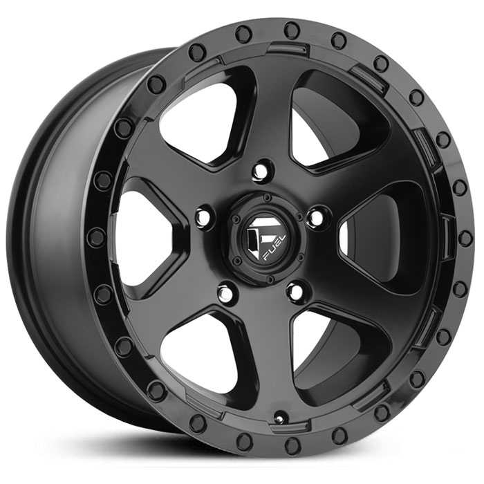 Fuel D589 Ripper  Wheels Matte Black w/ Gloss Black Lip
