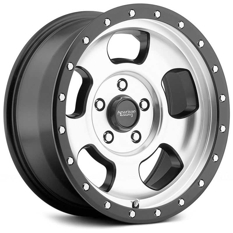 17x9 American Racing Ansen Off-Road AR969 Satin Black w/ Machined Face MID