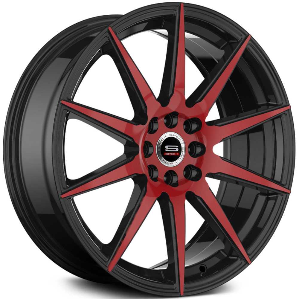 Spec-1 SP-51  Wheels Gloss Black & Red Milled