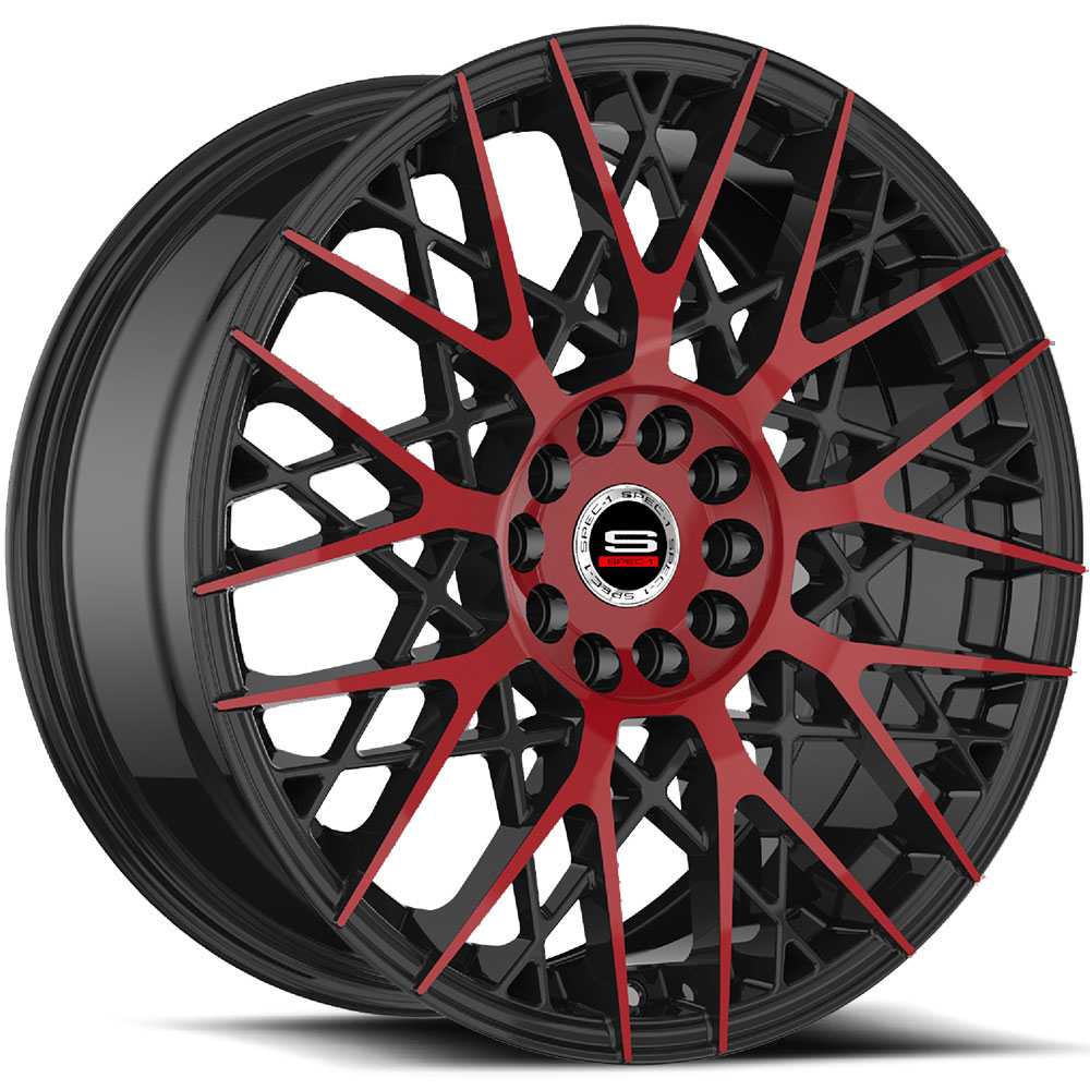 Spec-1 SP-53  Wheels Gloss Black & Red Milled