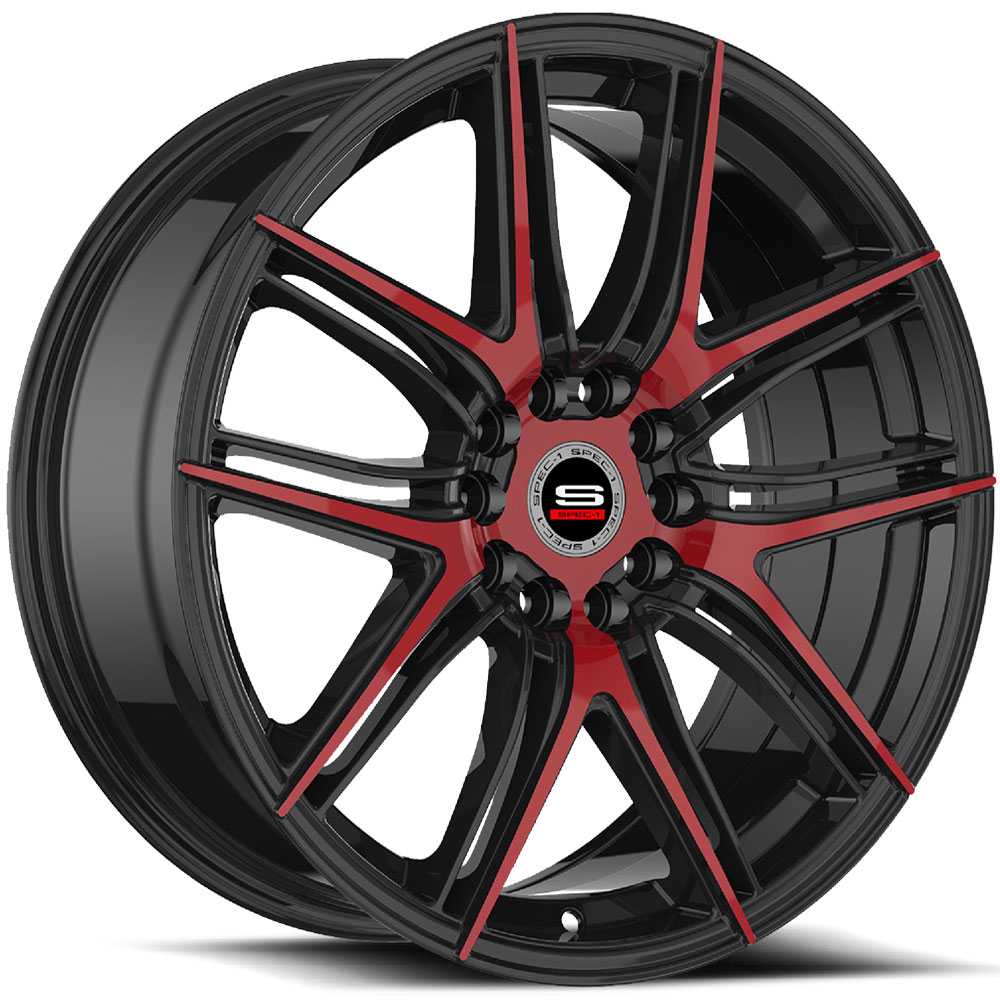 Spec-1 SP-56  Wheels Gloss Black & Red Milled