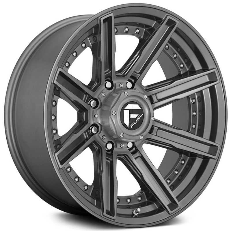Fuel D710 Rogue  Wheels Brushed Gunmetal Tinted Clear