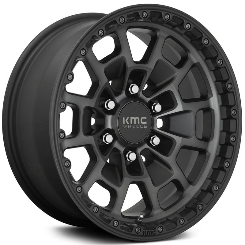 KMC KM718 Summit  Wheels Satin Black w/ Gray Tint