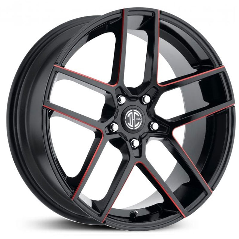 2Crave No.54  Wheels Gloss Black w/ Red Milling