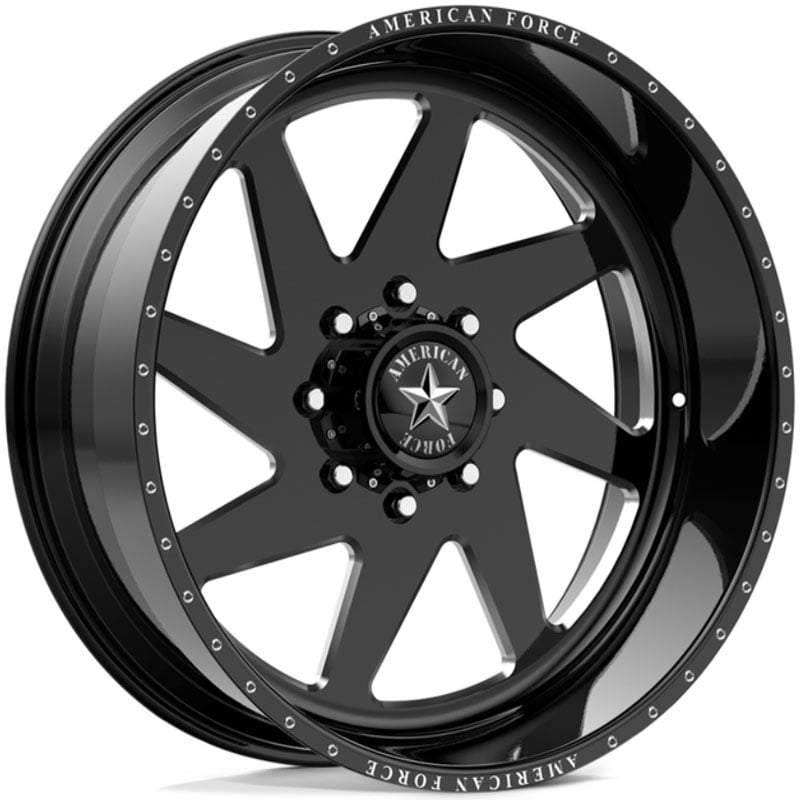 American Force 37 Jade SS8  Wheels Black w/ Milled Accents