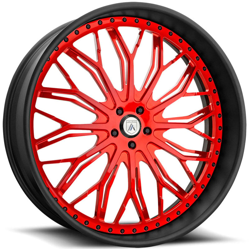 Asanti AF866 2PC  Wheels Black w/ Red Face