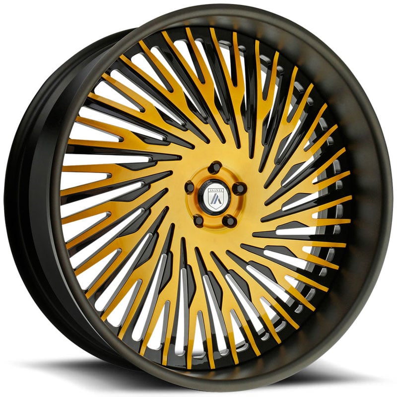 Asanti AF869 2PC  Wheels Gloss Black w/ Yellow Accents
