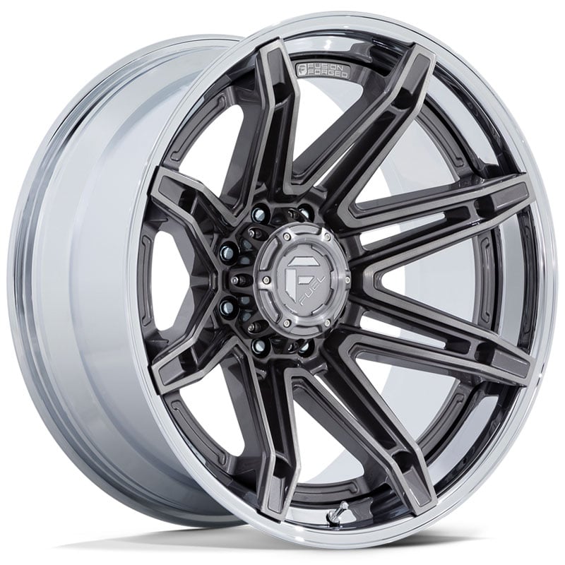 Fuel FC401 Brawl  Wheels Platinum w/ Chrome Lip 
