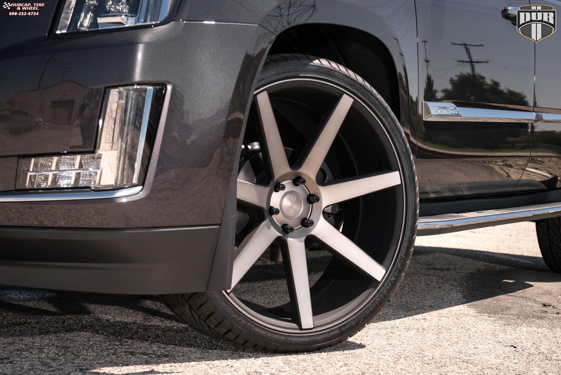 vehicle gallery/cadillac escalade dub future s127 26X10  Black & Machined with Dark Tint wheels and rims