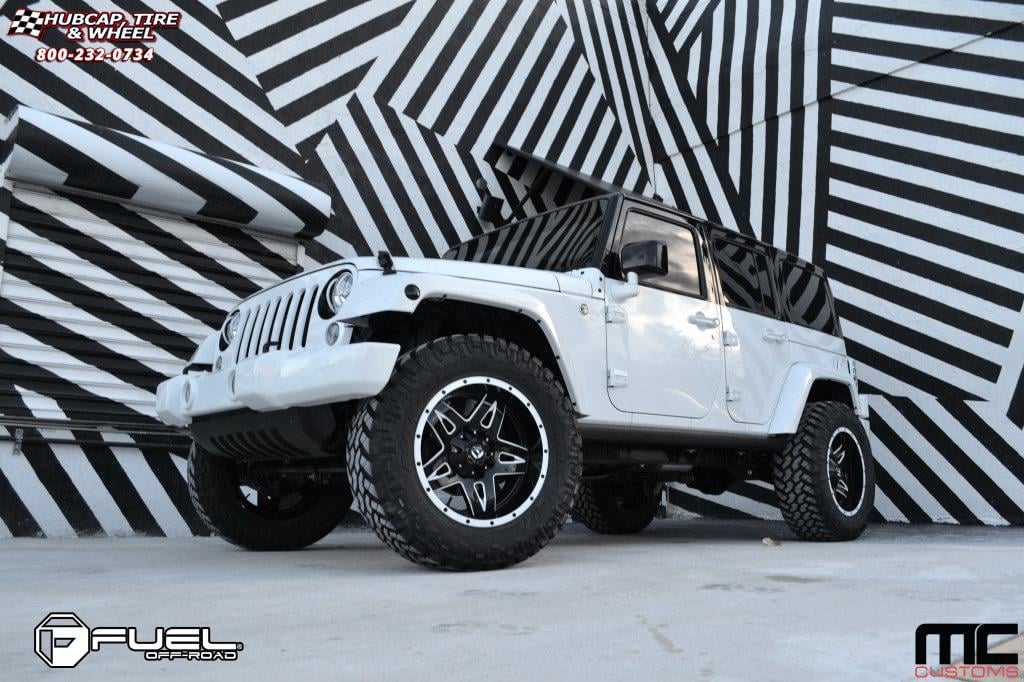 vehicle gallery/jeep wrangler fuel full blown d554 0X0  Gloss Black Milled wheels and rims