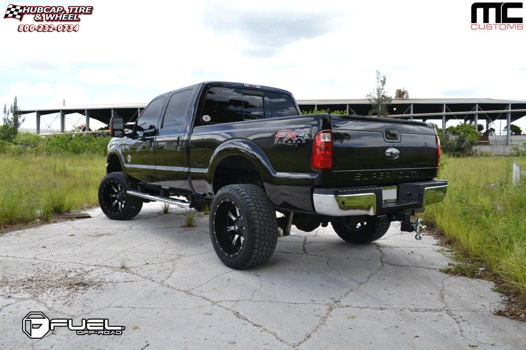 vehicle gallery/ford f 250 fuel nutz d541 22X12  Black & Machined wheels and rims