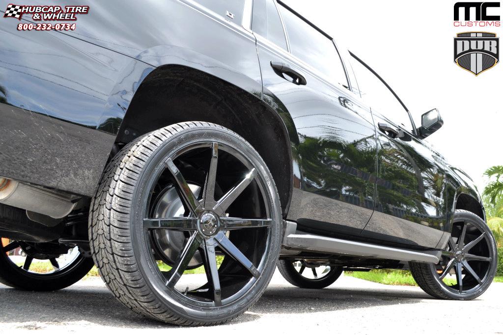vehicle gallery/chevrolet tahoe dub push s110 24X9.5  Gloss Black wheels and rims