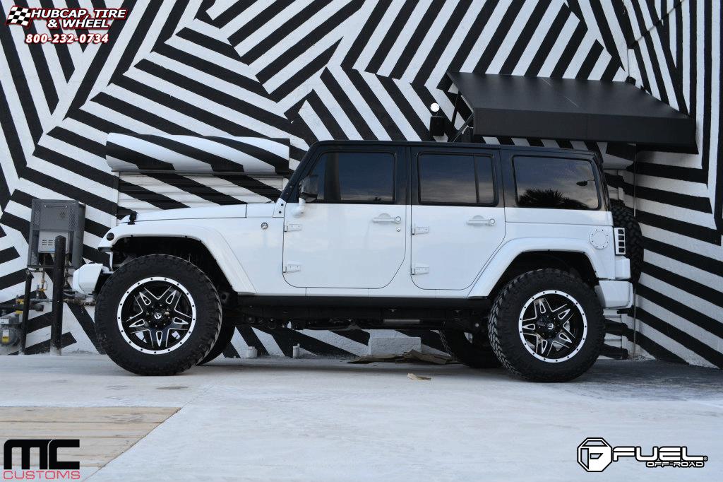 vehicle gallery/jeep wrangler fuel full blown d554 0X0  Gloss Black Milled wheels and rims