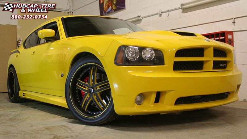 Dodge Charger Dub X 11 Wheels Black W Yellow Accents