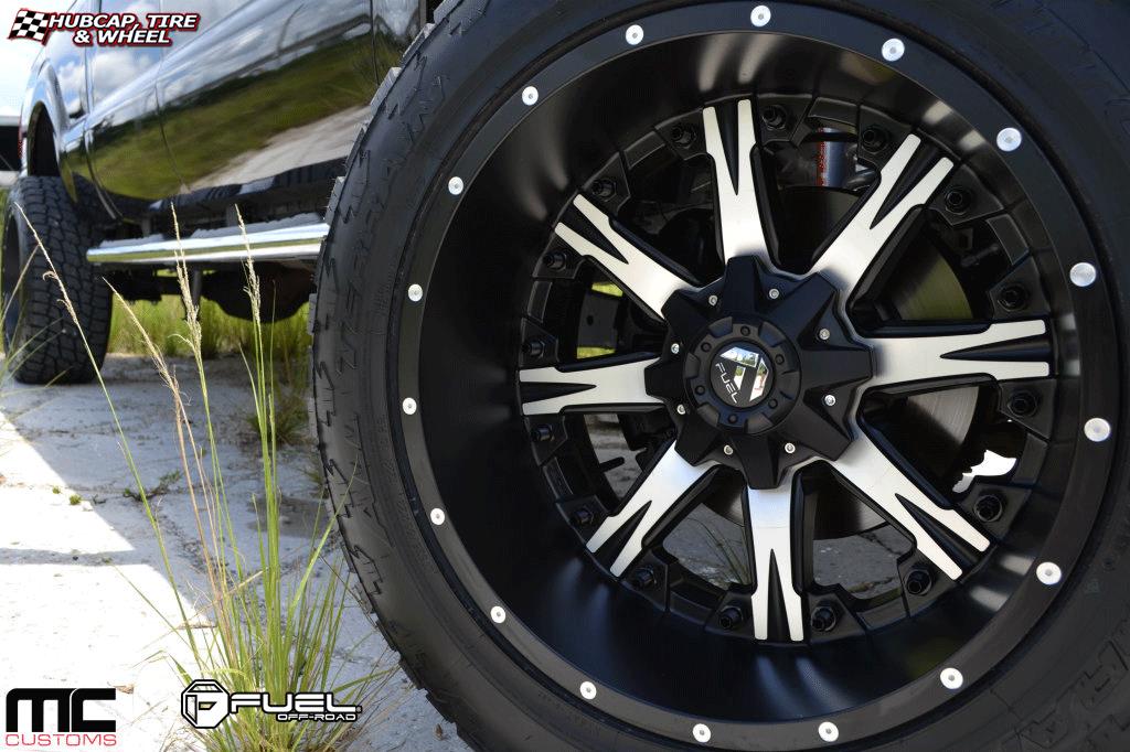 vehicle gallery/ford f 250 fuel nutz d541 22X12  Black & Machined wheels and rims