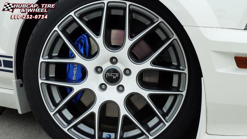 vehicle gallery/ford shelby gt500 niche circuit m108  Black & Machined wheels and rims