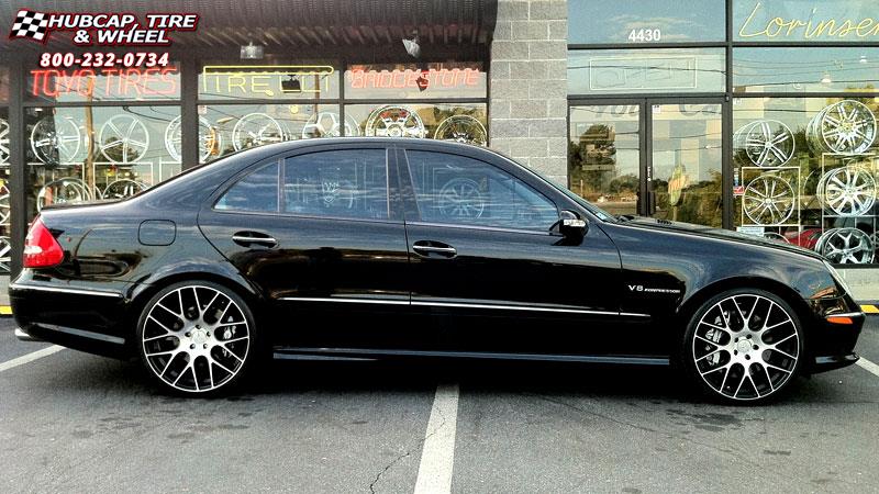 vehicle gallery/mercedes benz e55 niche circuit m108 20x85  Black & Machined wheels and rims