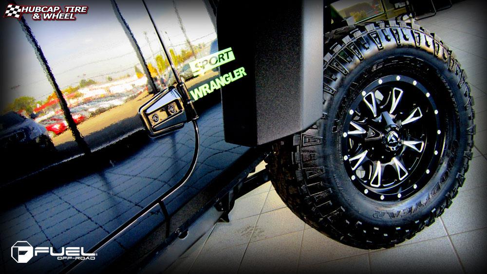 vehicle gallery/jeep wrangler fuel throttle d513 0X0  Matte Black & Milled wheels and rims