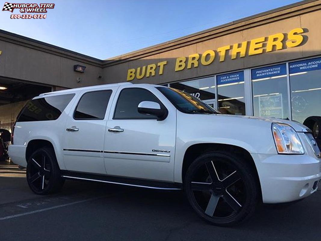 vehicle gallery/gmc yukon xd series km690 mc 5  Satin Black Milled wheels and rims