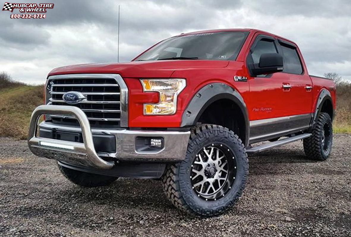 vehicle gallery/ford f 150 xd series xd820 grenade  Satin Black Machined Face wheels and rims
