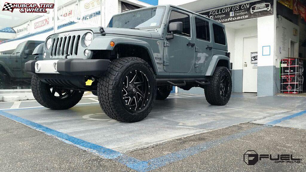 vehicle gallery/jeep wrangler fuel renegade d265 20X10  Black & milled center, gloss black outer wheels and rims