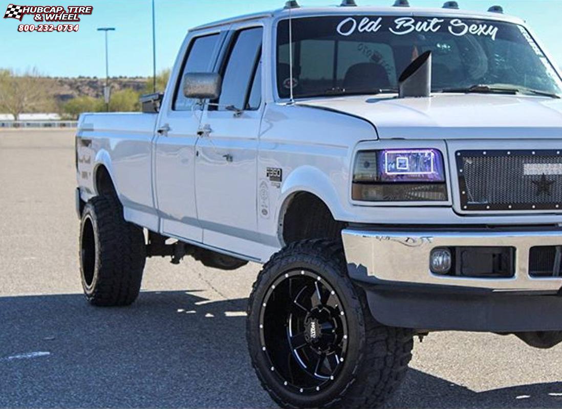vehicle gallery/ford f350 moto metal mo962  Gloss Black & Milled wheels and rims