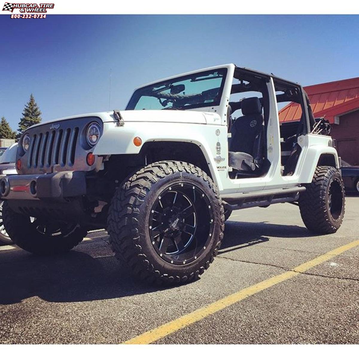 vehicle gallery/jeep wrangler moto metal mo962  Gloss Black & Milled wheels and rims
