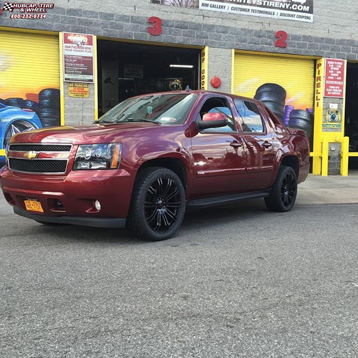 vehicle gallery/chevrolet avalanche xd series km677 d2  Gloss Black wheels and rims