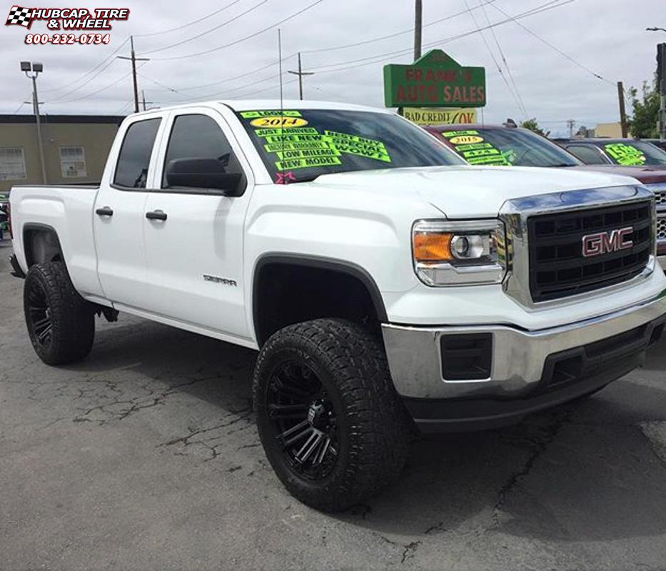 vehicle gallery/gmc sierra 1500 xd series xd810 brigade  Black wheels and rims