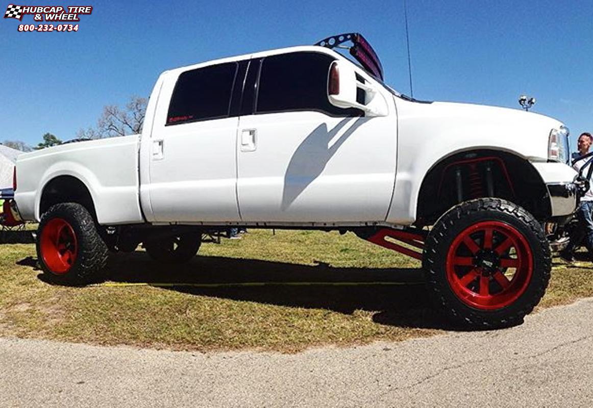 vehicle gallery/ford f250 moto metal mo962  Gloss Red wheels and rims