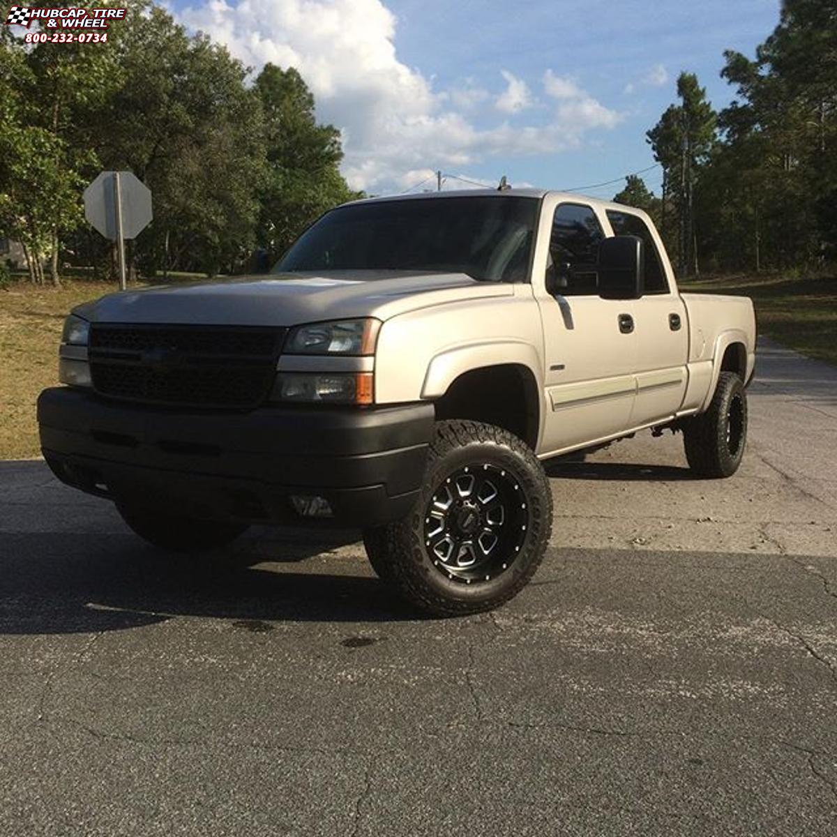 vehicle gallery/chevrolet silverado 1500 moto metal mo972  Satin Black Milled wheels and rims