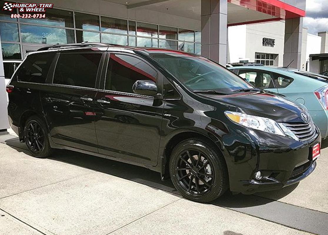 vehicle gallery/toyota sienna xd series km691 spin  Satin Black wheels and rims